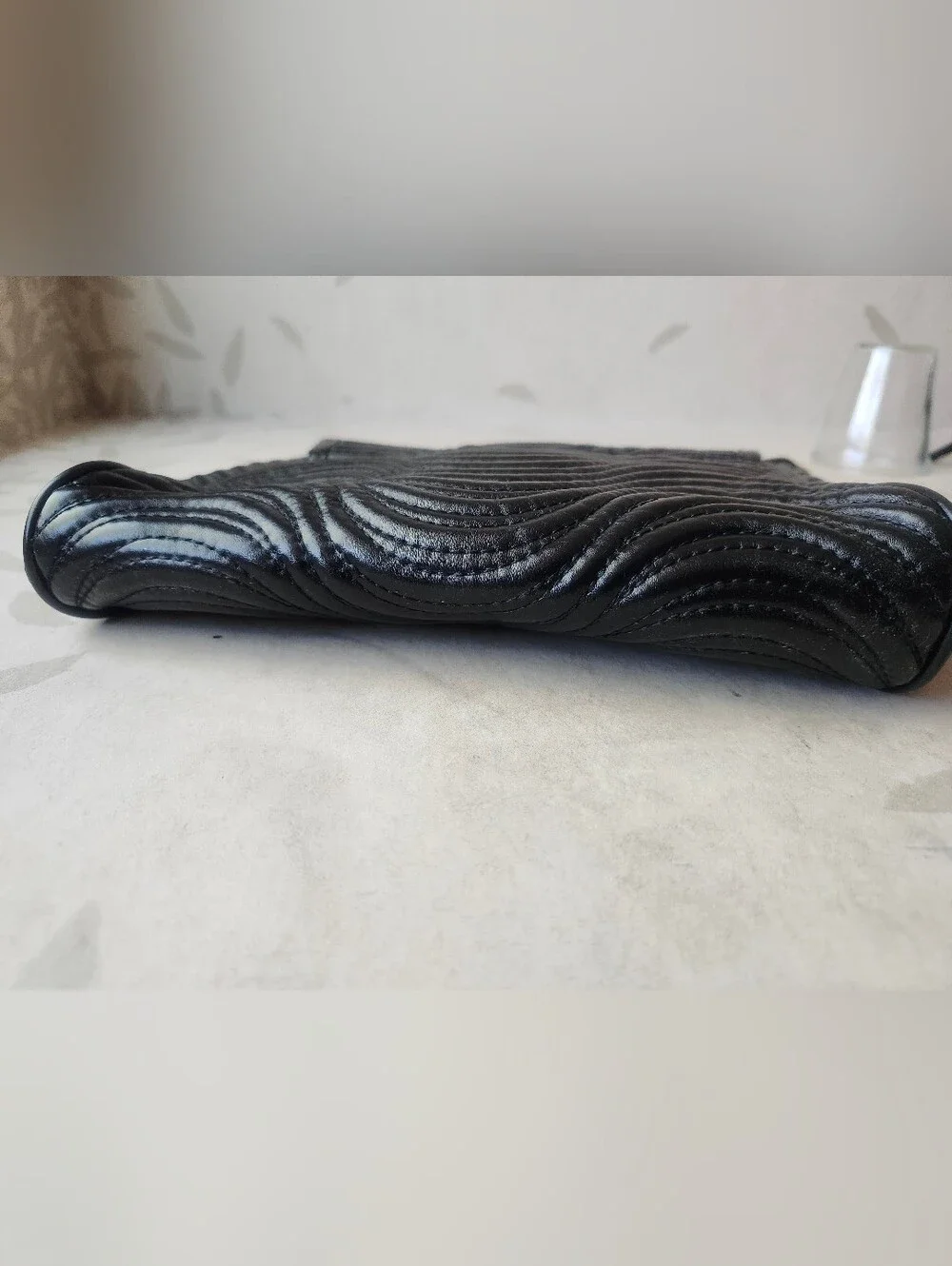 Black Quilted Wristlet Clutch